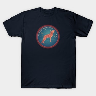 Coyotes Howl At Night Linocut Style T-Shirt